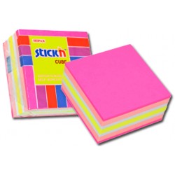 Stick n Χαρτάκια σημειώσεων αυτοκόλλητα κυβος neon ροζ 76x76εκ. 400Φ. 21536