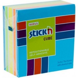 Stick n Χαρτάκια σημειώσεων αυτοκόλλητα κυβος neon μπλε 76x76εκ. 400Φ. 21538