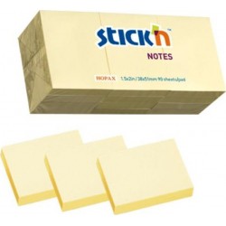 Stick n αυτοκόλλητα χαρτάκια κίτρινα 38x50mm 100Φ. 3τμχ. 21003